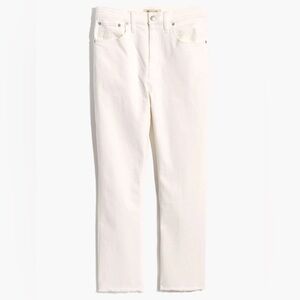 Madewell High-Rise Slim Boyjean in Tile White (like new)